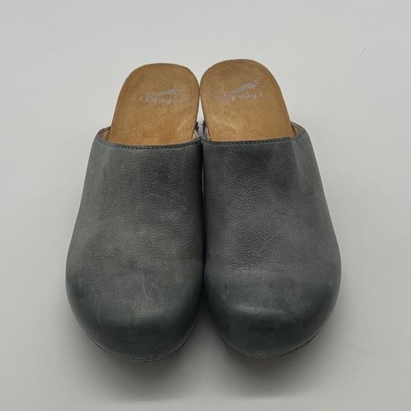 Dansko Talulah Milled Burnished Leather Mule/Clog Distressed Grey - Picture 2 of 10